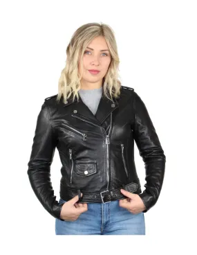 Blouson Rose Garden en cuir ref_46927 Noir