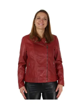 Blouson Rose Garden en cuir ref_47721 Rouge