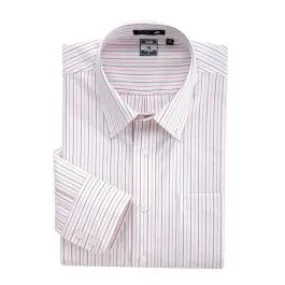 Chemise homme blanche à rayures noires et roses – manches longues