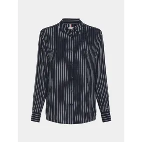 Chemisier à rayures fluide bleu marine femme - Tommy Hilfiger | wimod