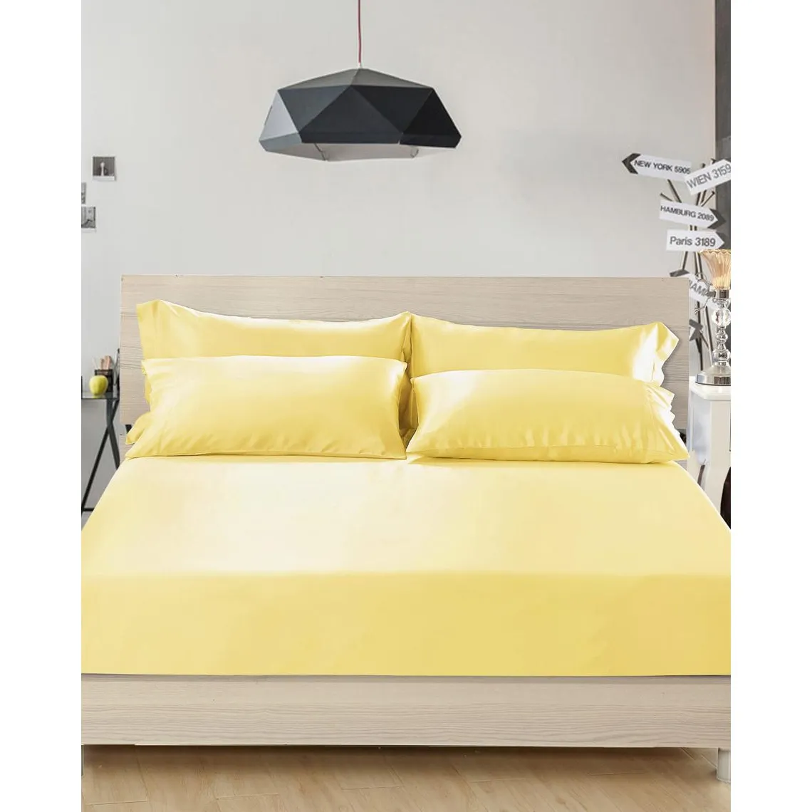 Drap Housse en Soie  Sans Couture jaune | 3 Suisses