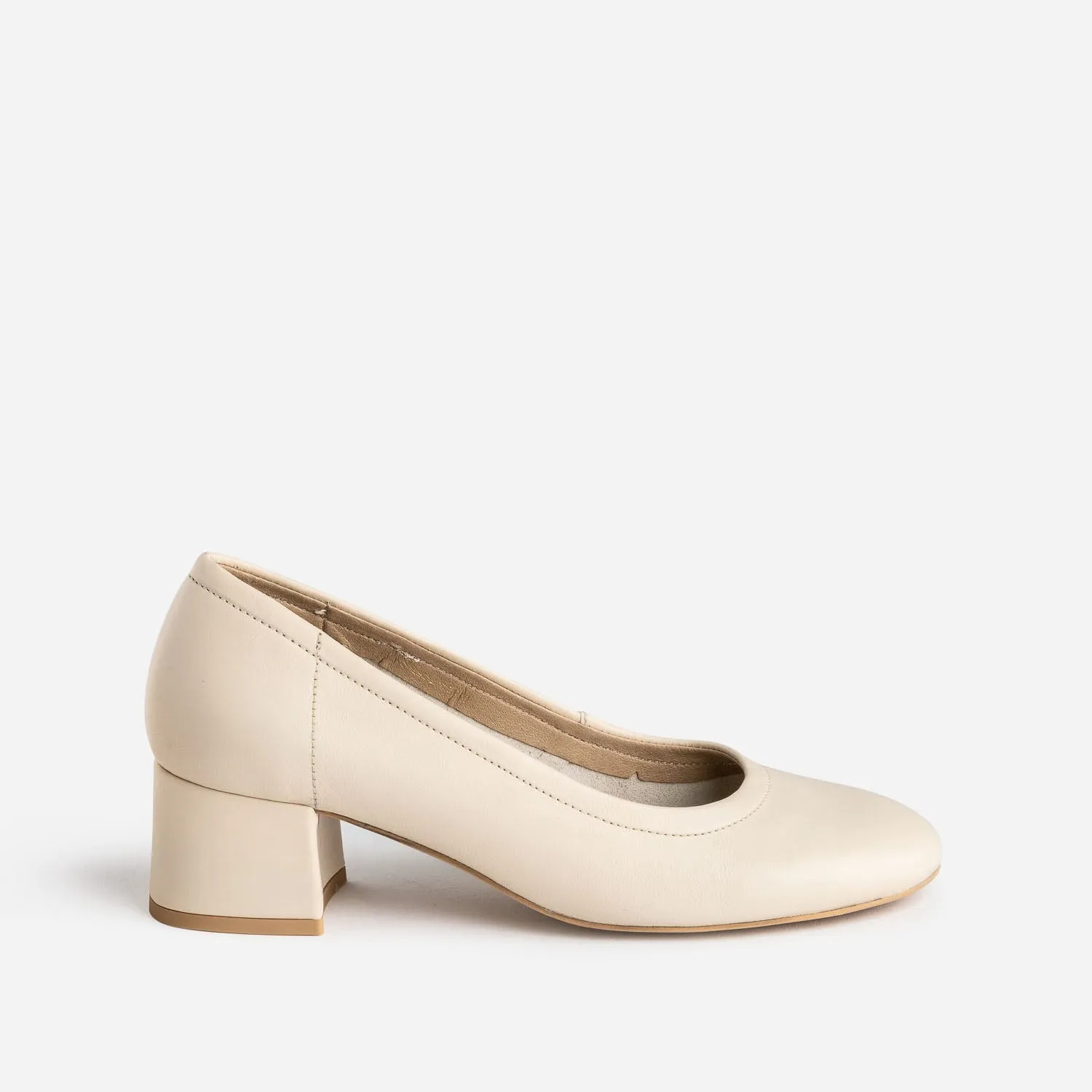 Escarpin beige clair en cuir - Escarpins Femme | ERAM