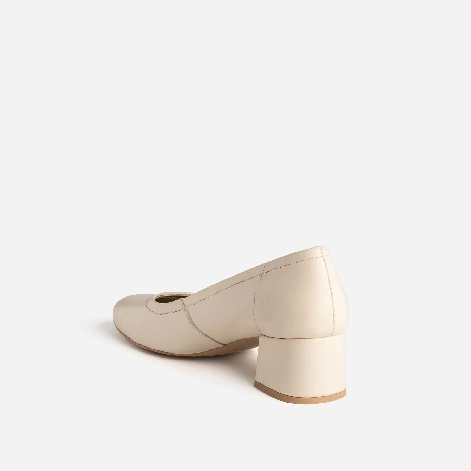 Escarpin beige clair en cuir - Escarpins Femme | ERAM