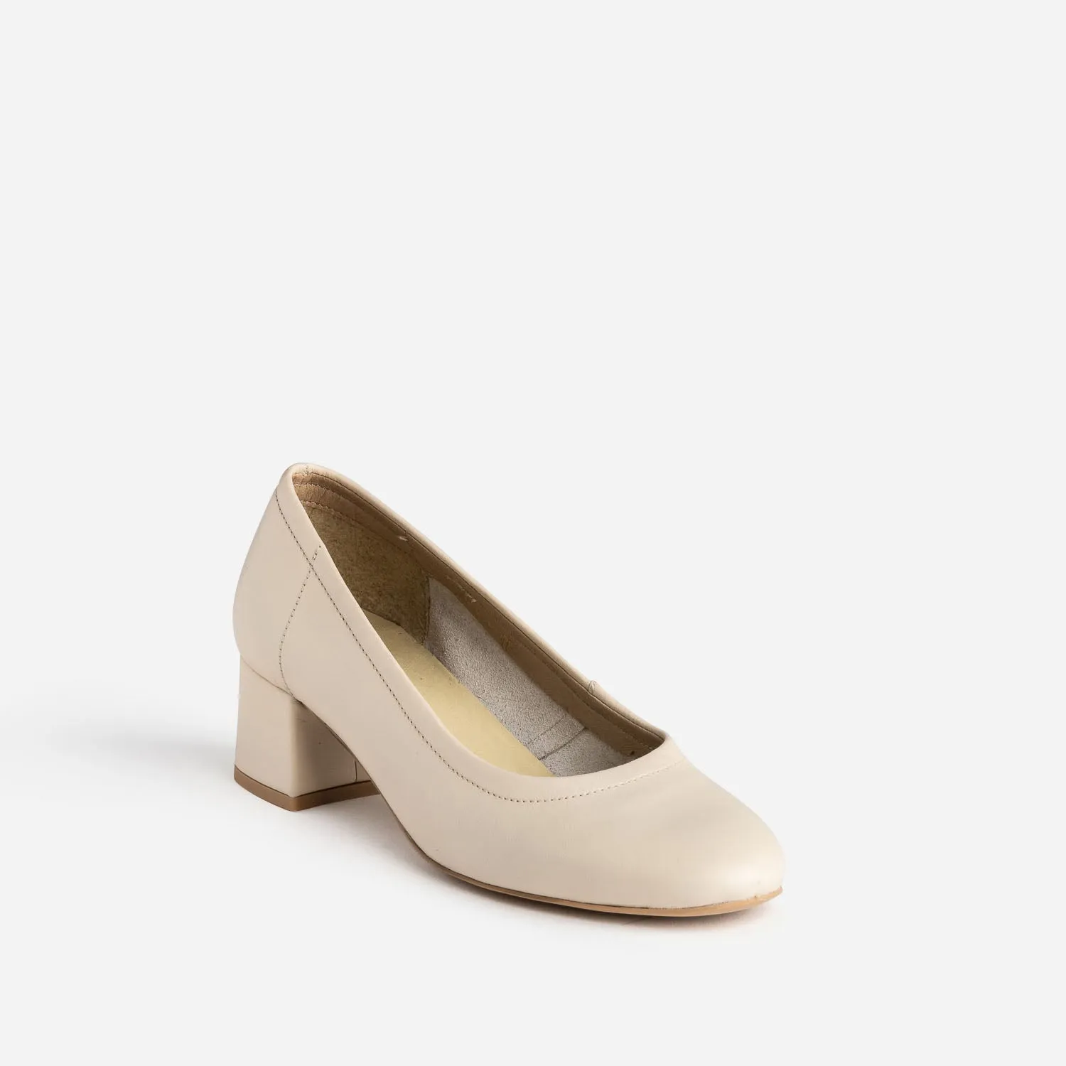 Escarpin beige clair en cuir - Escarpins Femme | ERAM