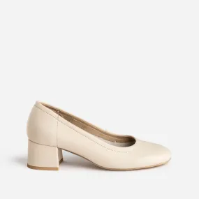 Escarpin beige clair en cuir - Escarpins Femme | ERAM