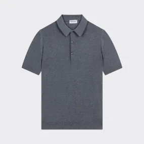 John Smedley : Polo Coton Texturé : Gris