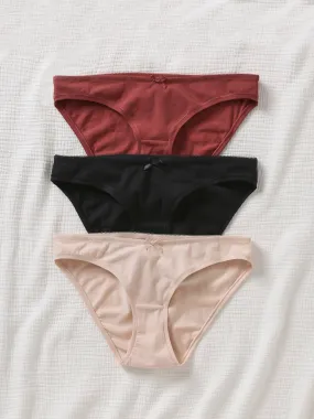 Lot de 3 culottes de grossesse en coton bio lot beige, rouge, noir - Vertbaudet