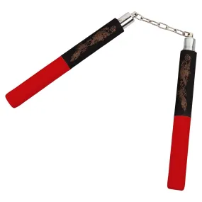 Nunchaku mousse chaîne Metal Boxe - Noir/Rouge