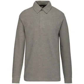 Polo manches longues - Homme - K221 - gris 