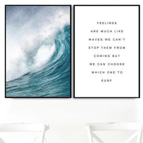 Poster Surf - Vague & Citation (2 PCS)