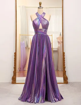 Robe de bal de fin d'année à dos nu et fendue