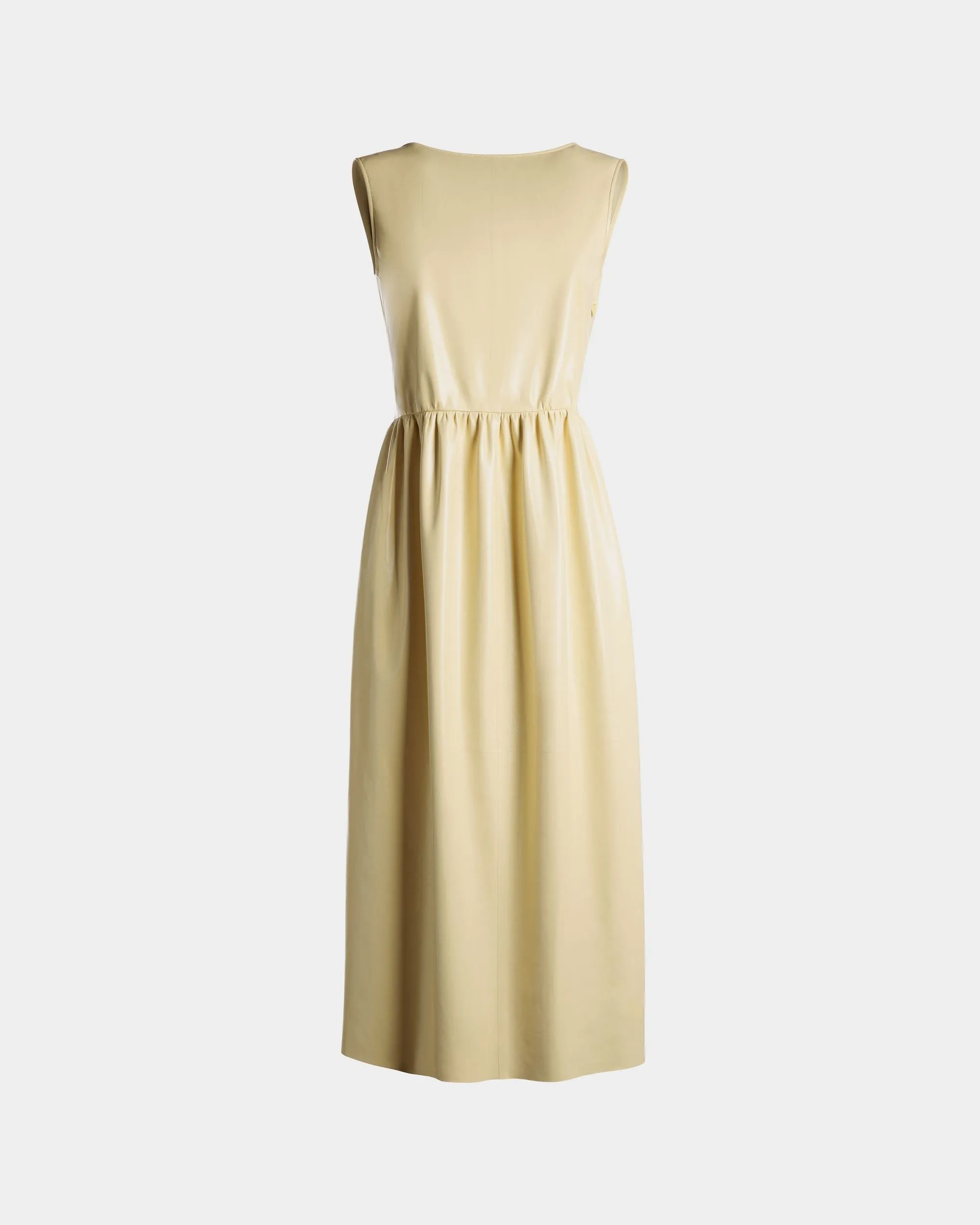 Robe Midi Sans Manches En Cuir Vanana Yellow