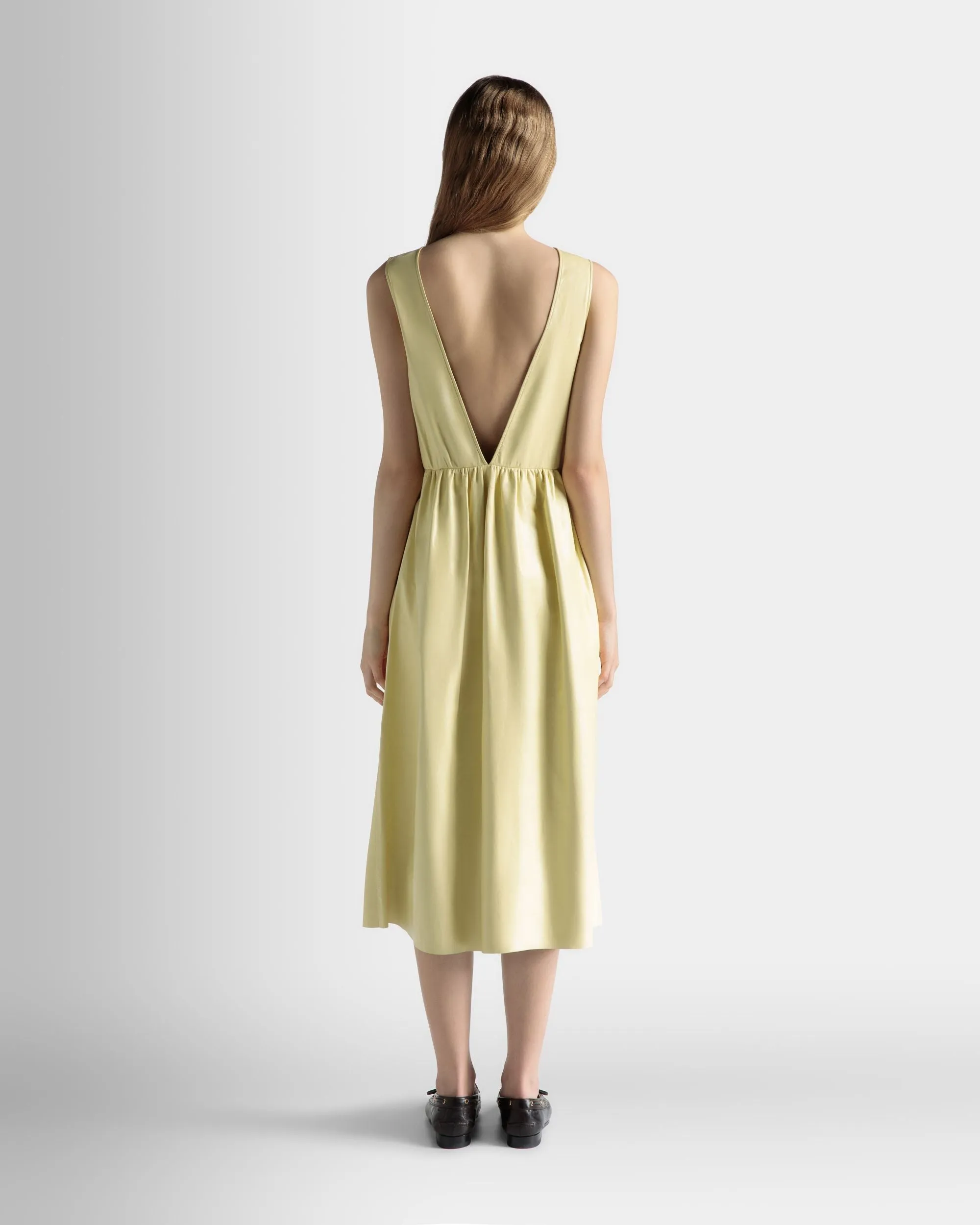 Robe Midi Sans Manches En Cuir Vanana Yellow