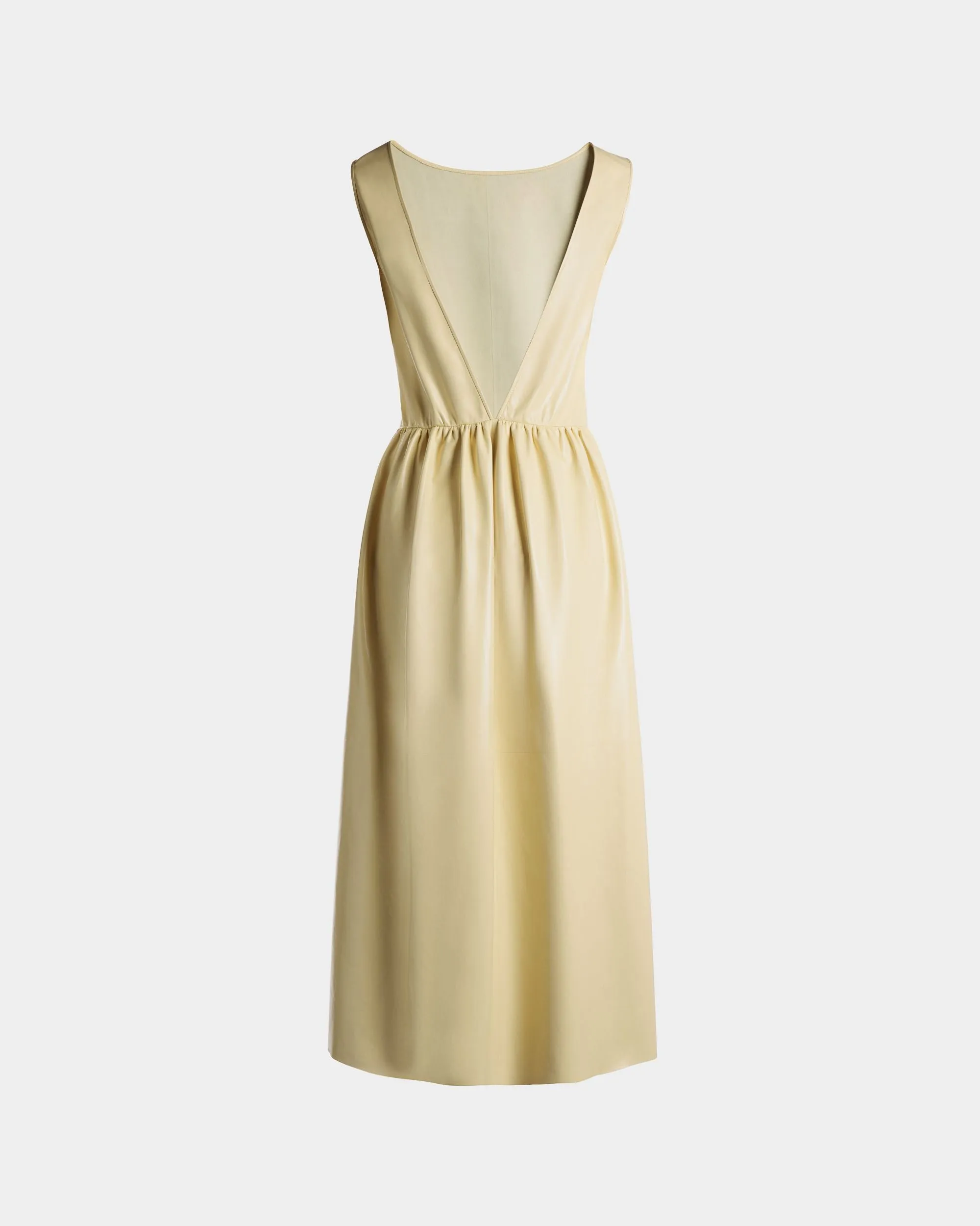 Robe Midi Sans Manches En Cuir Vanana Yellow