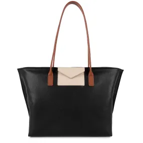 Sac cabas main noir Maya en cuir | 3 Suisses