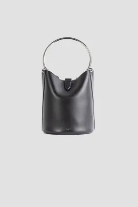 Sac RING LARGE BUCKET en cuir noir