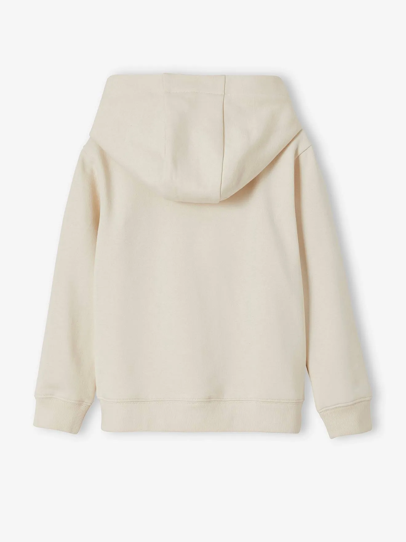 Sweat zippé à capuche animation rayures garçon beige chiné - Vertbaudet