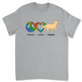 T-shirt Unisex Personnalisé - Peace Love Dog 2