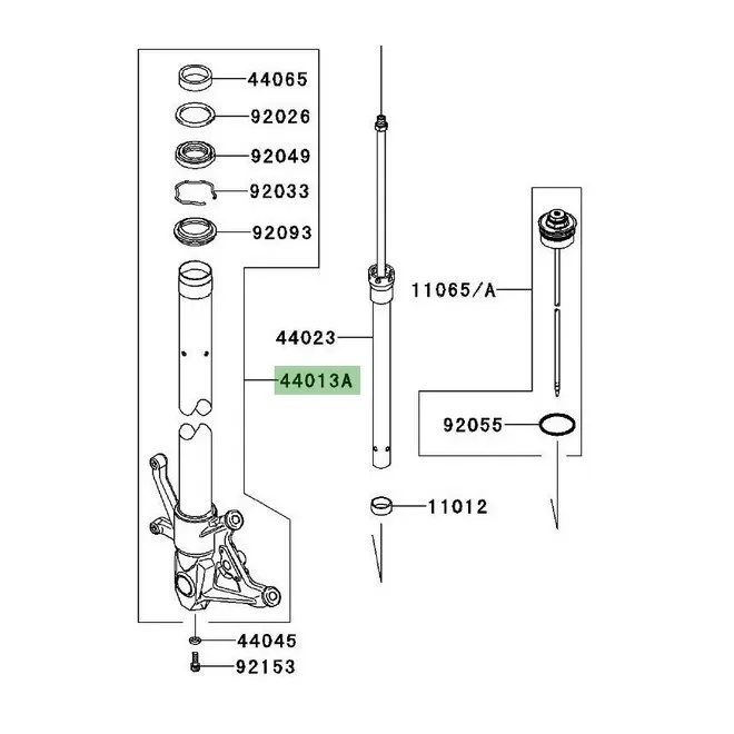 Tube de fourche Kawasaki Z750R ABS (2011-2012) | Moto Shop 35