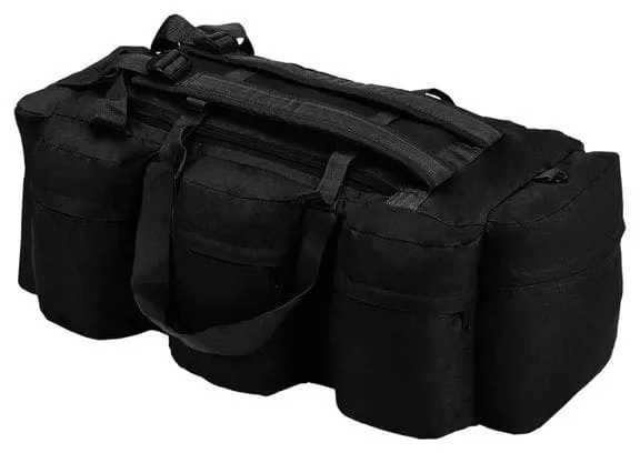 vidaXL Sac de sport en style militaire 3-en-1 90 L Noir